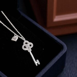 Elegant Silver Key Pendant Necklace